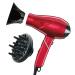 INFINITIPRO BY CONAIR Travel Hair Dryer 1875W Compact Travel Hair Dryer with Twist Folding Handle Conair Blow Dryer Red Red 2 Piece Set