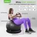 Trideer Ball Chair 65cm with Base & Bands | Exercise & Stability Ball for Home Gym | Balance & Abs Workout | Relieve Back Pain | Black - Buy Online on SooperMarket.com