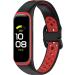 Two-Toned Silicone Wristband for Samsung Galaxy Fit 2 | Red Breathable Bracelet Strap for SM-R220 Fitness Smartwatch - Buy Online on SooperMarket.com