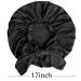 Satin Silk Hair Bonnet for Women | Adjustable Jumbo Sleep Cap for Long Curly Hair | Black - Buy Online on SooperMarket.com