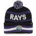 '47 Tampa Bay Rays Mens Womens Cooperstown Bering Cuff Knit Stretch Fit Black Team Color Logo Beanie