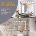 Fenair Bluetooth Vanity Mirror 28x23 with Lights and Speaker - Large Hollywood Makeup Mirror with 18 Adjustable Bulbs and 3 Color Modes - Sturdy Metal Frame for Table/Wall - 28x22inch - Buy Online on SooperMarket.com