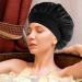 nuoshen 2 Pack Satin Bonnet with Wide Elastic Band Satin Bonnets Elastic Hat Soft Sleeping Head Cover for Night Sleep Curly Hair Protection Head Cover (Black+Pink) - Buy Online on SooperMarket.com