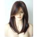 Medium Length Layered Synthetic Wig for White Women - Light Brown with Camel Highlights and Bangs - Buy Online on SooperMarket.com