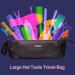 ANGENIL Large Capacity Hair Tools Travel Bag | Heat Resistant Mat for Flat Irons & Curling Irons | Portable 2-in-1 Hot Tool Mat Bag - Black - Buy Online on SooperMarket.com