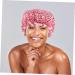 Beavorty Extra Large Pink Shower Cap for Women - Reusable Night Cap for Hair Protection and Showering - 24x24cm - Buy Online on SooperMarket.com