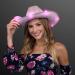 Light Up Iridescent Pink Space Cowgirl Hat with Pink LEDs - Buy Online on SooperMarket.com