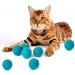 MEOWFIA Wool Ball Toys - 6-Pack Safe for Cats and Small Dogs - Felted Wool Cat Toy, Aquamarine - 1.5 & 2 - Buy Online on SooperMarket.com
