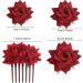 SUNTRADE 4 Pieces Women Rose Hairpin Bridal Rose Brooch Hair Clip Wedding Floral Clips for Woman Girl Party Wedding (Wine Red) - Buy Online on SooperMarket.com
