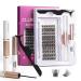 Lash Extension Kit 72 Cluster Individual Lashes Natural with Lash Bond and Seal Super Hold Eyelash Tweezers Lash Glue Remover Easy to Remove for Beginner DIY at Home 10-16mm C/D Curl - OP01 72 clusters kit - OP01