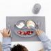 ezpz Happy Mat (Gray) - New Version | 100% Silicone Suction Plate for Toddlers | Divided Plate - Dishwasher Safe - Buy Online on SooperMarket.com