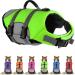 Mklhgty Dog Life Jacket, Reflective & Adjustable Dog Life Vest with Rescue Handle for Swimming and Boating, Ripstop Pet Safety Life Preserver for Small, Medium and Large Dogs Green X-Small