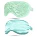 Gel Eye Mask + Silk Sleep Mask  Hot/Cold Eye Mask Ice Relax & Massage Eye Mask for Puffy Eyes/Dark Circles/Eye Bags /Dry Eyes/Headaches/Migraines/Stress Relief  Adjustable Strap Reusable (Light Green)