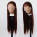 Long Straight Reddish Brown Lace Front Wig - Heat Resistant Synthetic Hair for Black Women - Cosplay and Daily Wear - Buy Online on SooperMarket.com