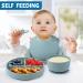Baby Feeding Set - Silicone Bib, Suction Bowl, Spoon, Fork - Toddler Utensils - 6 Months (Light Blue) | Baby Led Weaning Supplies - Buy Online on SooperMarket.com
