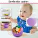 Delven Baby Bowls & Spoons Set - Silicone Toddler Weaning Bowls in Purple | BPA Free, Non Slip, Easy to Clean | Ideal Cutlery Tableware for Girls | Microwavable & Dishwasher Safe - Buy Online on SooperMarket.com