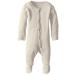 L'Ovedbaby Girls' Organic Baby Snap Footie 6-9 Months Buttercream