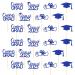 JINGLING Graduation Cake Toppers 24 Piece Graduation Cupcake Toppers Glitter Class of 2023 Graduation Caps Cupcake Picks for Party Cake Decorations Blue