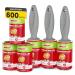 KONIZY Lint Rollers for Pet Hair Extra Sticky, 600 Sheets Mega Value Set Lint Roller with 3 Upgraded Handles, 6 Rollers Portable Pet Lint Remover for Clothes, Furniture, Carpet, Dog & Cat Hair Removal Red 600 Sheets