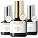 Modelones 10ml Matte Top Coat Base Coat for Gel Nail Polish, 3Pcs No Wipe Top Coat, Long Lasting High Gloss Shiny and Matte Effects DIY at Home A-3Pcs 10ml Base and Top Coat