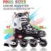 Kuxuan Adjustable Inline Skates for Kids with Light Up Wheels - Camo Roller Blades for Boys and Girls - Size Kids 3-6 US - Buy Online on SooperMarket.com