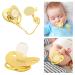 Soft Curved Golden Baby Pacifier | Ergonomic & Safe Pacifier with Clips | 26 Letters | Healthy Bling Design - Buy Online on SooperMarket.com