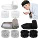 Adonop Spa Headband 9 Pack - Soft Adjustable Towel Set for Makeup and Skincare - Black/White/Gray - Buy Online on SooperMarket.com