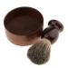 F Fityle Wooden Men's Shaving Brush & Bowl | Premium Barber Beard Care Essentials - International Shipping - Buy Online on SooperMarket.com