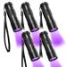 BeinHome UV flashlight black light 5 pieces UV lamp with 12 LEDs 395nm pets urine detector uv hand lamp light for dried urine spots of dog and cat (incl. 15 PCs AAA batteries)