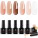 Modelones 8-in-1 Nail Builder Gel 6 Colors White Brown Builder Gel for Nails Hard Gel Builder Nail Extension Gel Builder Gel in a Bottle