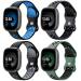 Maledan 4 Pack Sport Band Compatible for Fitbit Versa 3/Versa 4/ Fitbit Sense/ Sense 2 Bands Women Men Soft Wristband Replacement Accessories for Fitbit Versa 3/4 and Sense/ Sense 2 Smart Watch Band Black Navy/ Coal Black/ Black Gray/ Black Pine L: 7.1"-8