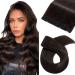 Remy Clip in Human Hair Extensions (#02 Dark Brown 14"-45 grams) One Piece Real Hair Extension Clip in 3/4 Full Head