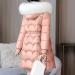 Pink Padded Jacket for Women | Slim Fit Faux Fur Parka with Hood | Winter Warm Outwear (Size: Medium) - Buy Online on SooperMarket.com