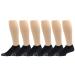 Dr. Motion Mens Low Cut Cushioned Breathable Compression Ankle Socks with Arch Support 6 Pairs Black
