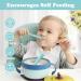 Vicloon Baby Fork and Spoon Set - Silicone Self Feeding Utensil for Infant Toddler - Easy Grip Toddler Cutlery Kit - Blue - Buy Online on SooperMarket.com