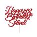 Personalised Cake Topper Happy Birthday Cake Topper Custom Cake Toppers Cake Decorations Cake Topper with Any Name Age for 1st 10th 16th 18th 20th 21st 30th 40th 50th 60th 70th 80th (Red)
