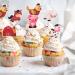24 Farm Animal Cupcake Toppers - Barn Theme Birthday & Baby Shower Decorations - Buy Online on SooperMarket.com