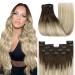 Youngsee clip in Extensions real hair balayage clip in extensions dark brown brown blonde real hair clip in extensions 40 cm clip in hair recovery real hair 120g 7pcs #4/14/60 40 cm (7PCs) 1-clip-3- #bala4/14/60