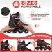 Caroma Adjustable Inline Skates with Light Up Wheels - Red Medium - Big Kid Size | Outdoor & Indoor Roller Blades for Kids, Youth, and Adults - Beginner Friendly - Buy Online on SooperMarket.com