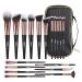 18-Piece Professional Premium Synthetic Makeup Brush Set with Case - BlackGold Makeup Brushes for Foundation, Kabuki, Eye, and Travel - Buy Online on SooperMarket.com