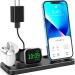 GLANA Portable 3 in 1 Charging Station Compatible with Apple Multiple Devices, Foldable Charger Stand for iWatch Series 8/Ultra/7/6/SE/5/4/3/2/1 Charging Dock Station for iPhone AirPods Pro 3/2/1 black