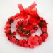 AISI Red Flower Wreath & Bracelet Set | Boho Hair Band & Crown for Wedding & Festival - Buy Online on SooperMarket.com