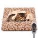 Pet Heating Pad for Dog Cat Temperature Adjustable Heated Cat Mat House Bed Warmer with Timer Chew Resistant Cord Waterproof Heating Blanket for Puppy Kitten 15X18 Beige