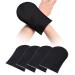 Noverlife Self Tanning Mitts for Back Face Body  Exfoliating Tan Applicator  Sunless Lotion Cream Spray Tanner Gloves Set Premium Soft Black Washable Mitten Kit - (2 Pair) Palm Mitts - 4pcs
