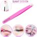 Professional Stainless Steel Eyebrow Tweezers for Precision Plucking and Ingrown Hair Removal - Pink - Buy Online on SooperMarket.com