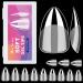 Short Almond Soft Gel Nail Tips - 600PCS Pre Buff Full Cover Half Matte Clear Fake Nails | Melous - Buy Online on SooperMarket.com