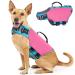 VavoPaw Dog Life Jacket Dog Life Vest Jackets with High Buoyancy Rescue Handle Adjustable Ripstop Safety Vest Float Lifesaver Vest for Swimming Boating Dogs Large Size Rose Red Large Rose Red