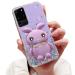 Tivenfezk Nadoli for Samsung Galaxy S20 Ultra Hase Hidden Stand Shell caricature glitter rabbits stand Soft silicone bling cell phone shell.