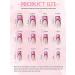 24 Piece Pink Comic Long Press on Nails for Women - French Acrylic False Nails with Cartoon Design - Includes Adhesive Tabs for Easy Manicure Decoration - Buy Online on SooperMarket.com