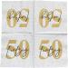 20 White Gold & Black Napkins for 50th Birthday - Elegant 33x33 cm Party Supplies - International Shipping Available - Buy Online on SooperMarket.com